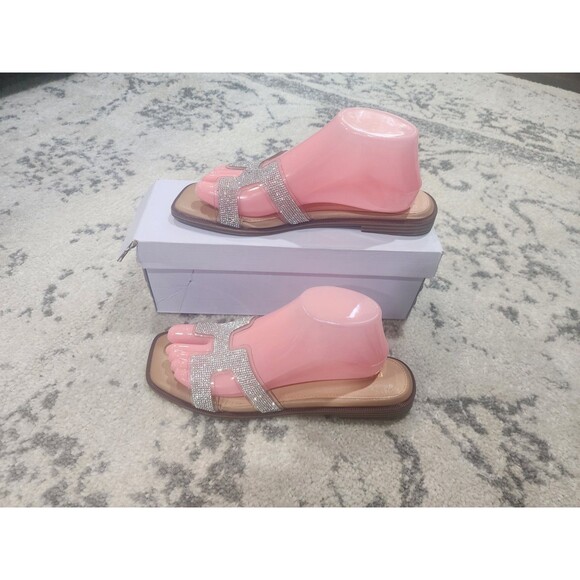 Madden Girl Shoes - NEW Madden Girl Women's Hailey-R Sandals Rhinestone Silver/Multi Sz 9.5 Slip on
